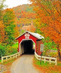 Autumn Bridges of Michigan Paint By Numbers
