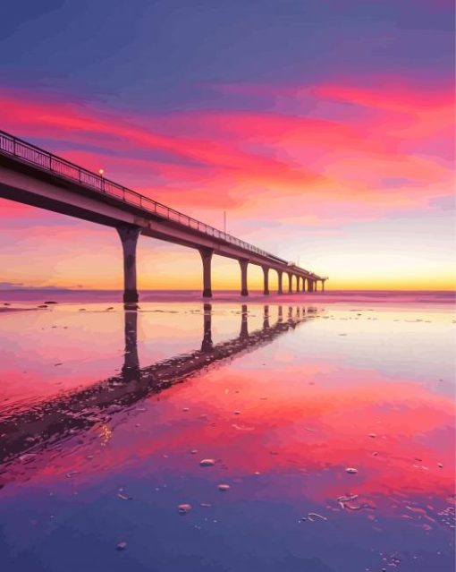New-brighton-Pier-at-Sunset-paint-by-numbers
