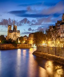 Notre Dame Paris at Night Paint By Numbers