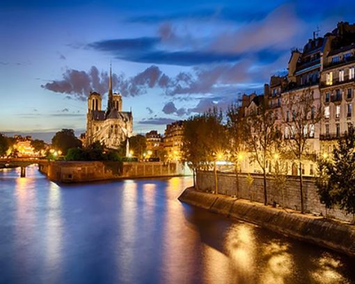 Notre-Dame-Paris-at-Night-paint-by-numbers