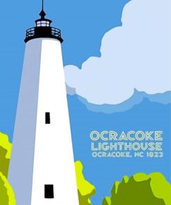 Ocracoke Lighthouse North Carolina Paint By Numbers