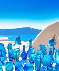 Oia Greece Glass Bottles Paint By Numbers