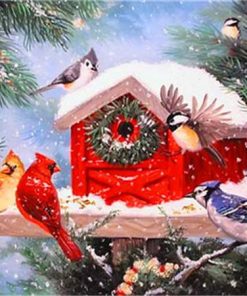 Festive Bird Feeder Paint By Numbers