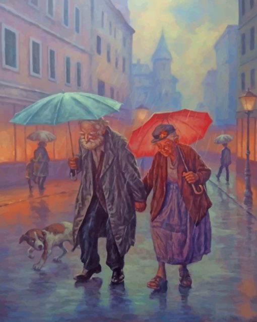 Old-Couple-In-The-Rain-paint-by-numbers