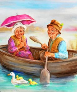 Old Couple Boating Paint By Numbers