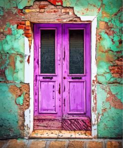 Purple Old Doors Paint By Numbers