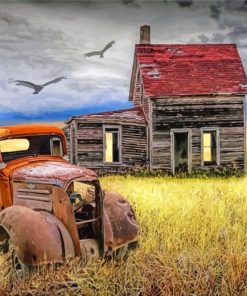 Old Rusty Pickup Truck Paint By Numbers
