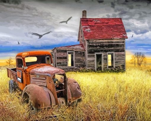 Old-Rusty-Pick-up-Truck-paint-by-numbers