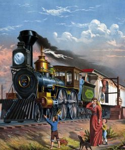 Vintage Train Engines Paint By Numbers
