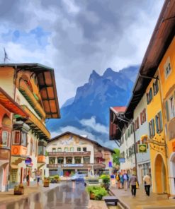 Charming Old Town Mittenwald Paint By Numbers