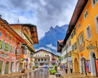 Charming Old Town Mittenwald Paint By Numbers