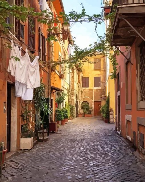 Old-Town-Trastevere-rome-paint-by-number