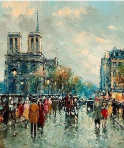 Notre Dame Paris Historic Street Paint By Numbers