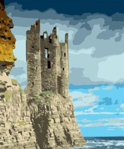Old Keiss Castle Landscape Paint By Numbers
