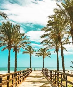 Ocean Palm Trees Paint By Numbers