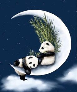 Panda Crescent Moon Paint By Numbers