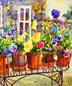 Pandy Plant Pots Paint By Numbers