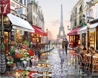 Paris Eiffel Tower Streets Paint By Numbers