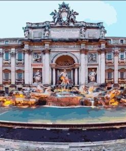Evening Trevi Fountain Rome Paint By Numbers