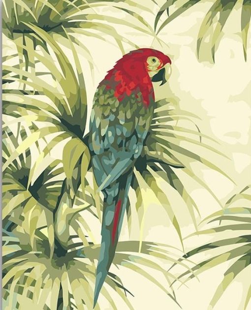 Parrot-With-Red-Head-paint-by-numbers