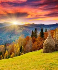 Mountain Sunrise Landscape Paint By Numbers