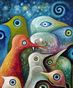 Abstract Bird Art Paint By Numbers