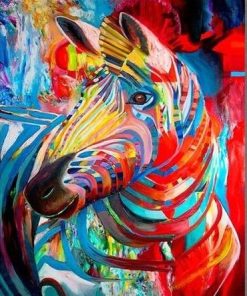 Rainbow Zebra Paint By Numbers