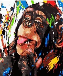 Monkey Animal Splatter Paint By Numbers