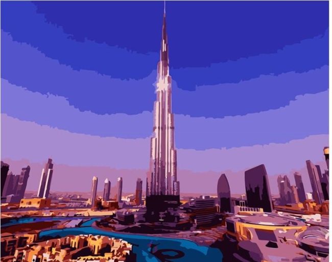 Burj Khalifa Skyline Paint By Numbers