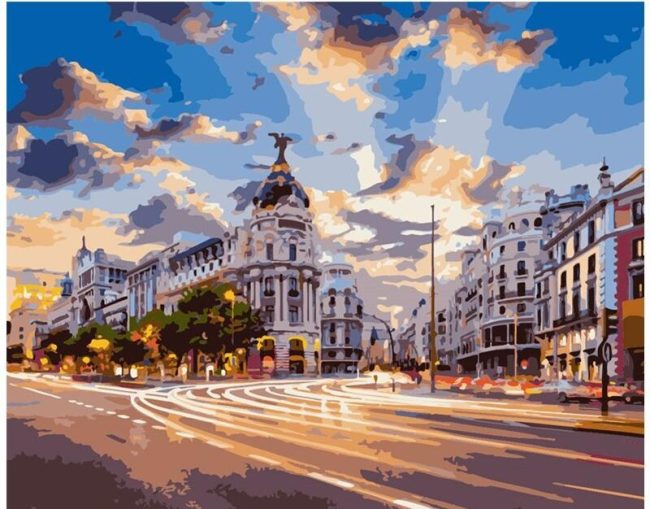 Urban Main Street Madrid Paint By Numbers