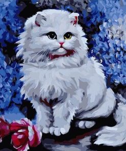 White Cat Animals Paint By Numbers