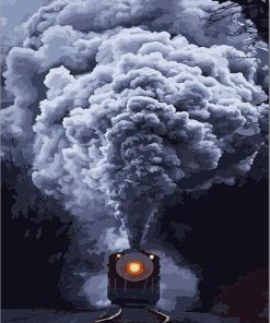 Train Chimney Modern Landscape Paint By Numbers