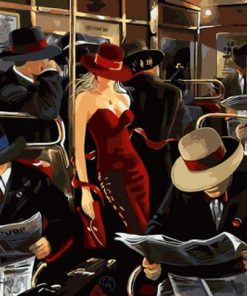 Bus Scene People Paint By Numbers