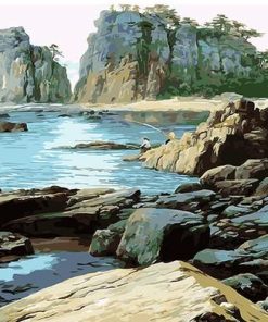 Mountainous Rocky Beach Paint By Numbers