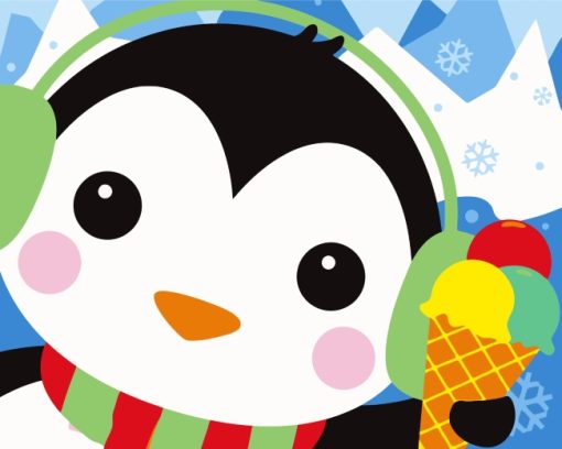 Penguin-Eating-Ice-cream-paint-by-numbers