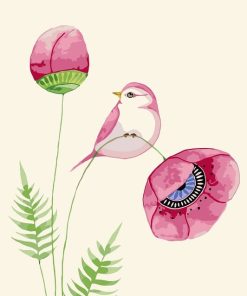 Peony and Bird Paint By Numbers