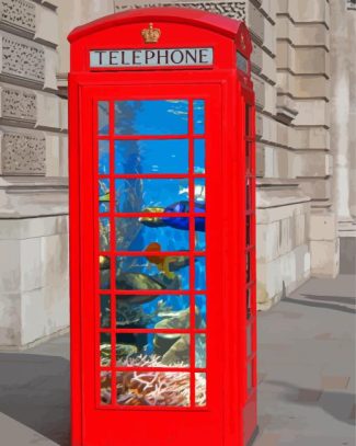 Red Phone Box Vibrancy Paint By Numbers