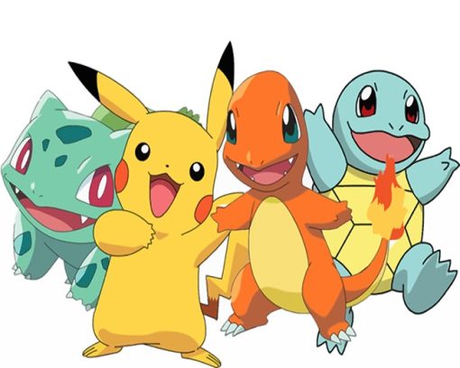 Picachu-Bulbasaur-Squirtle-Charmander-Cartoon-Adult-paint-by-numbers