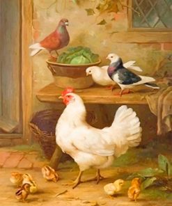 Pigeon and Chicken Bird Art Paint By Numbers