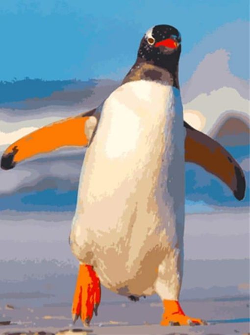 Pingouin-animaux-peinture-la-main-par-num-ros-mur-Art-photo-acrylique-toile-peinture-pour-la-1
