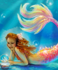 Pink Mermaid Ocean Exploration Paint By Numbers