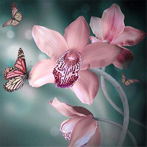 Pink-Orchid-DIY-Flowers-Paint-By-Numbers-PBN-100796