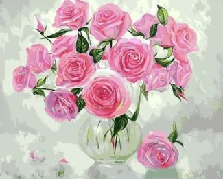 Pink Peony Rose Paint By Numbers