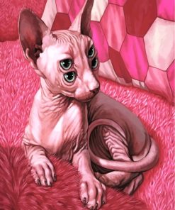 Pink Sphinx Cat Paint By Numbers