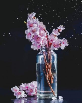 Pink Cherry Blossom Artistry Paint By Numbers