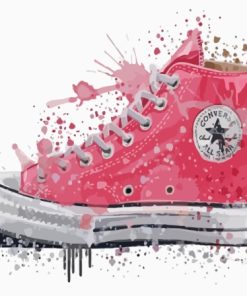 Pink Converse Shoe Art Paint By Numbers