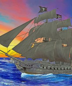 Ocean Adventures Pirate Ship Paint By Numbers