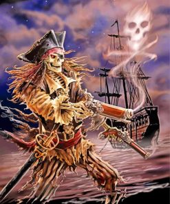 Fantasy Pirate Skull Paint By Numbers