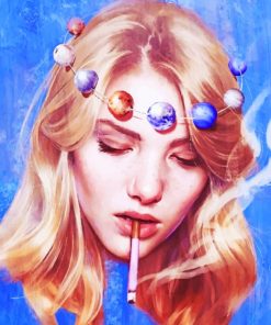 Planets and Stars Girl Paint By Numbers