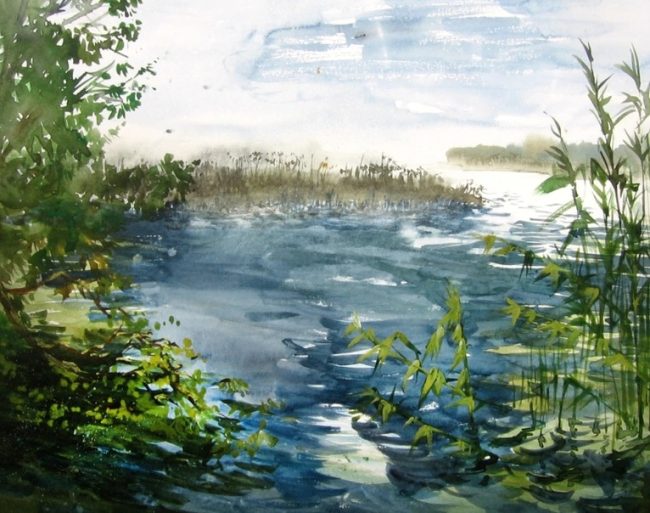 Pond Blue Lake Scene Paint By Numbers